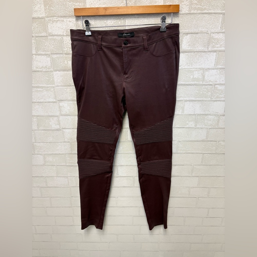 J Brand Mulberry Lamb Leather Skinny Moto Leggings Size 32